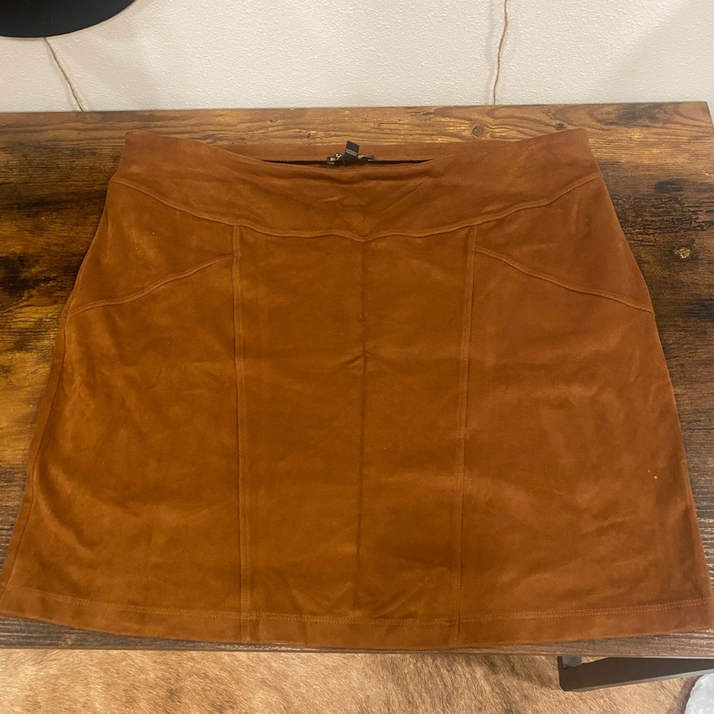 Camel Express Velour Mini Skirt